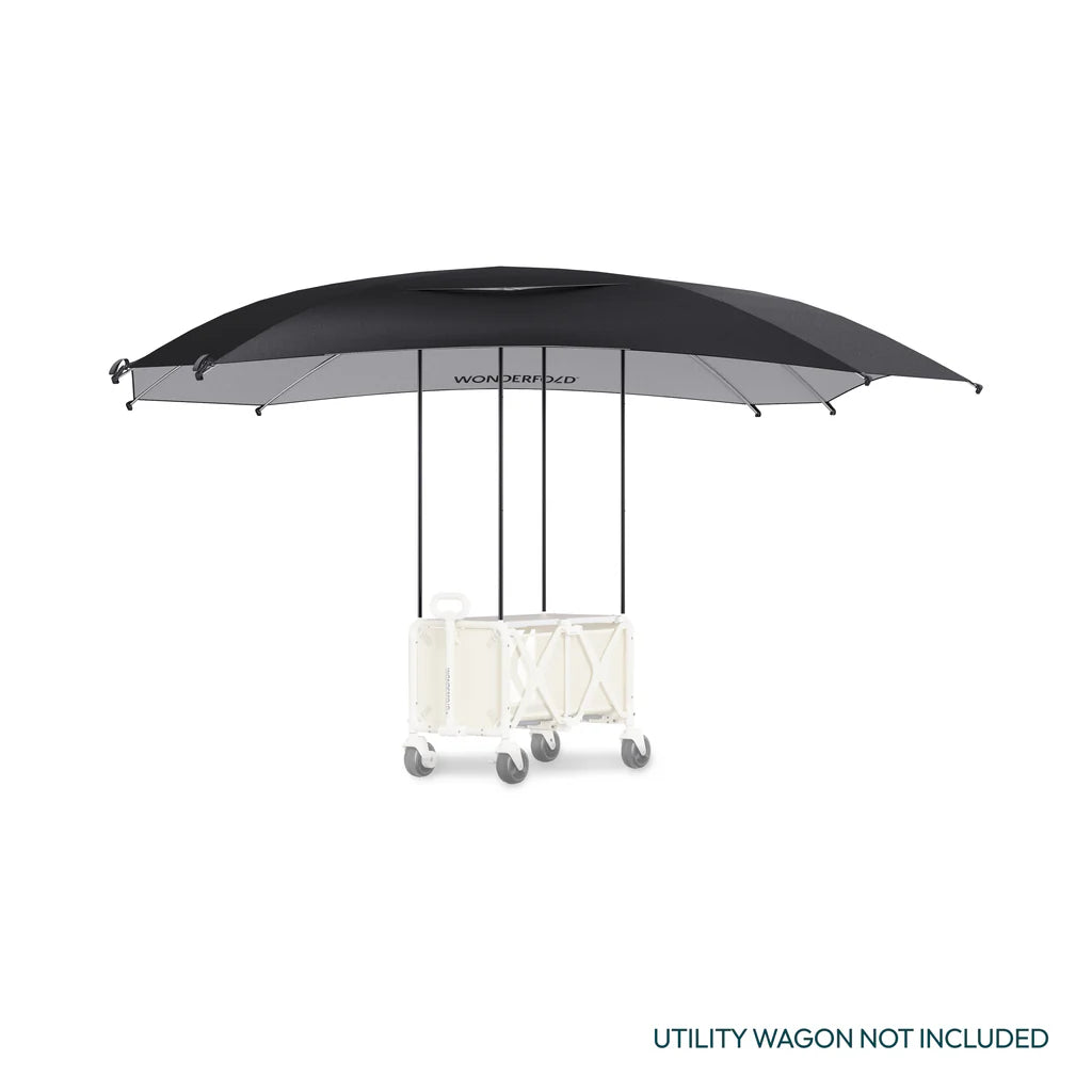 Built for durability, the black Wonderfold S5 Convertible Utility Wagon Canopy upgrades your best baby stroller for outdoor use