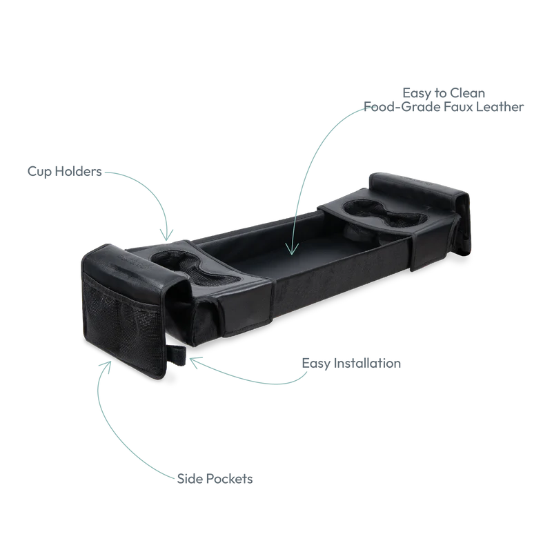 Designed for convenience, the Wonderfold Snack Tray enhances any wagon stroller with built-in drink and snack holders