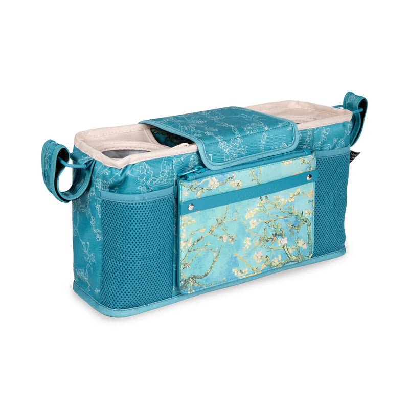 Wonderfold Parent Console in Van Gogh Almond Blossom, stylish stroller accessories for parents on the go.