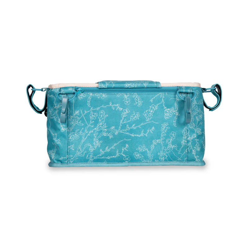 Wonderfold Parent Console Van Gogh Almond Blossom keeps drinks and snacks handy while strolling with your stroller.