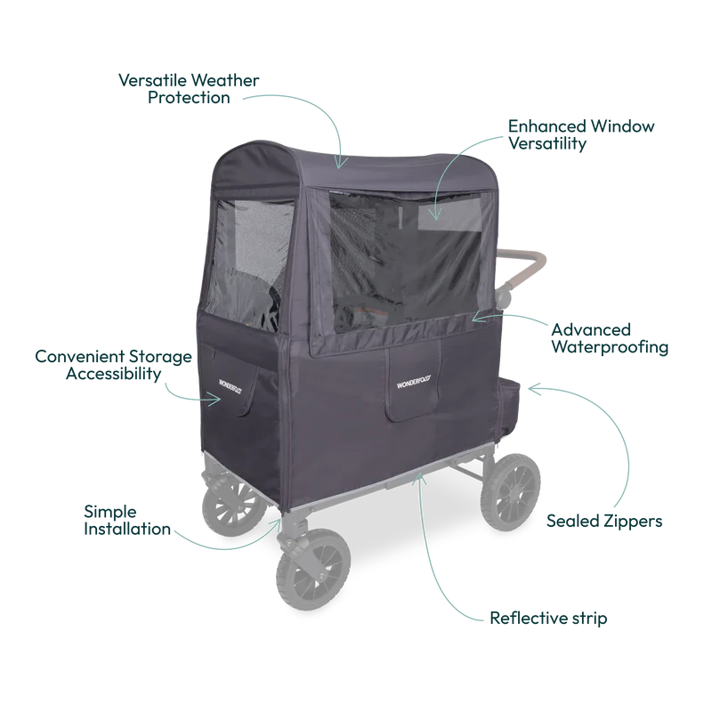 Turn your setup into the best baby stroller with Wonderfold Weather Cover for year-round usability