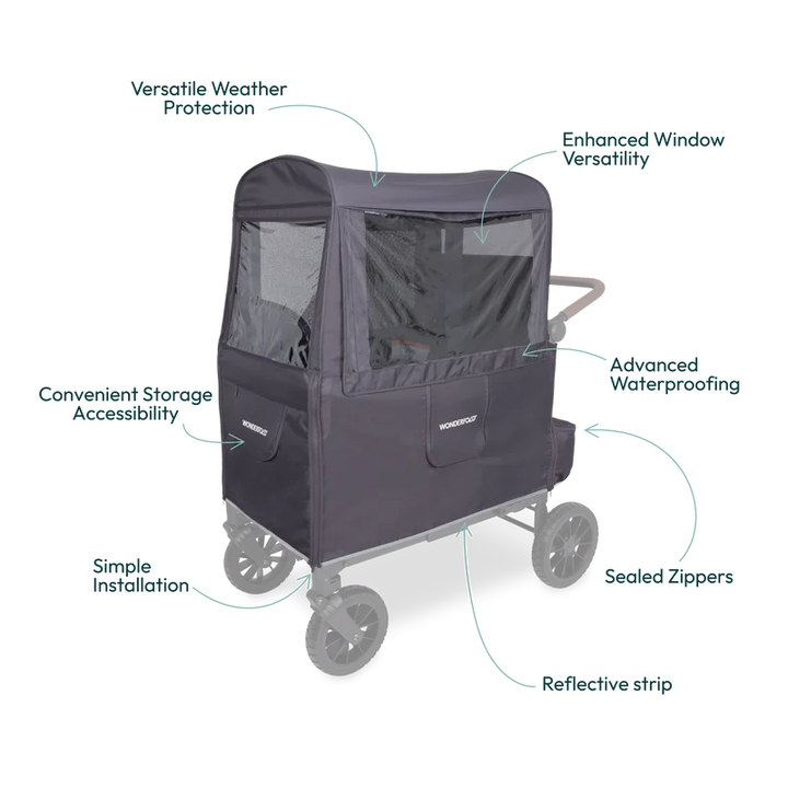 Turn your setup into the best baby stroller with Wonderfold Weather Cover for year-round usability