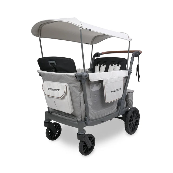 Stylish and durable, the Wonderfold L4 Quad Stroller Wagon Grey is designed for wagon stroller adventures.