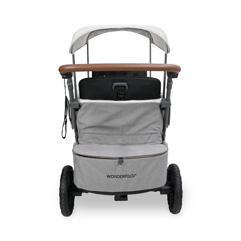 Perfect for families, the Wonderfold L4 Quad Stroller Wagon Grey works great as a toddler stroller.