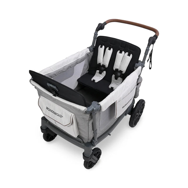 The Wonderfold L4 Quad Stroller Wagon Grey offers comfort and space, making it the best stroller for trips.
