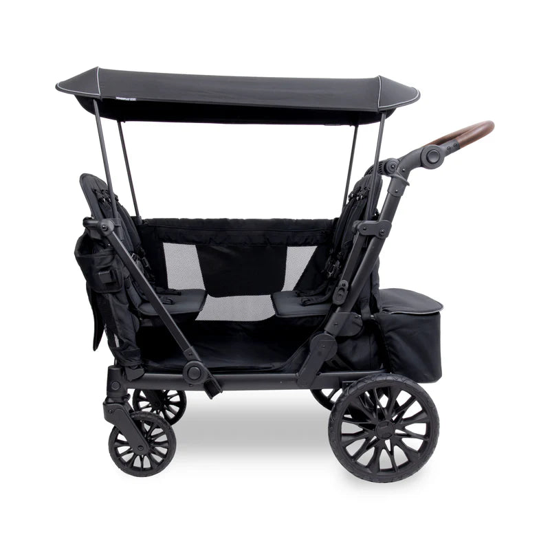 Practical and stylish, the Wonderfold L4 Quad Stroller Wagon Black makes strolling easy with stroller wagon design.
