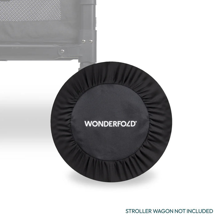 Premium Black Wonderfold Wheel Covers, designed as durable stroller accessories for wagon stroller adventures.