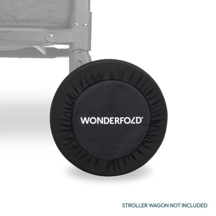 Wonderfold Wheel Covers in Black, a must-have stroller accessories set for keeping your stroller wagon clean and stylish.