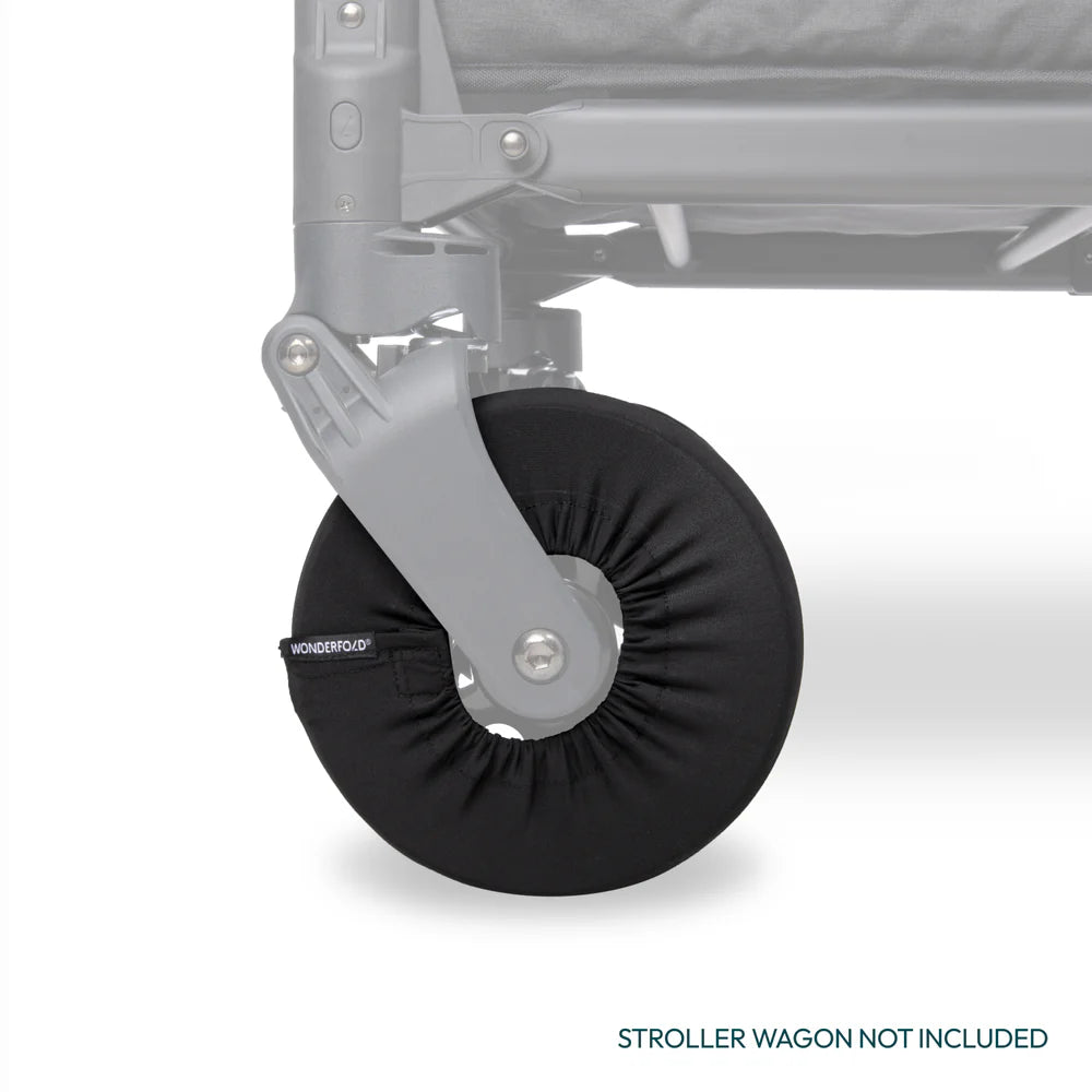 Set of Wonderfold Wheel Covers in Black, essential stroller accessories for stroller wagon outings.