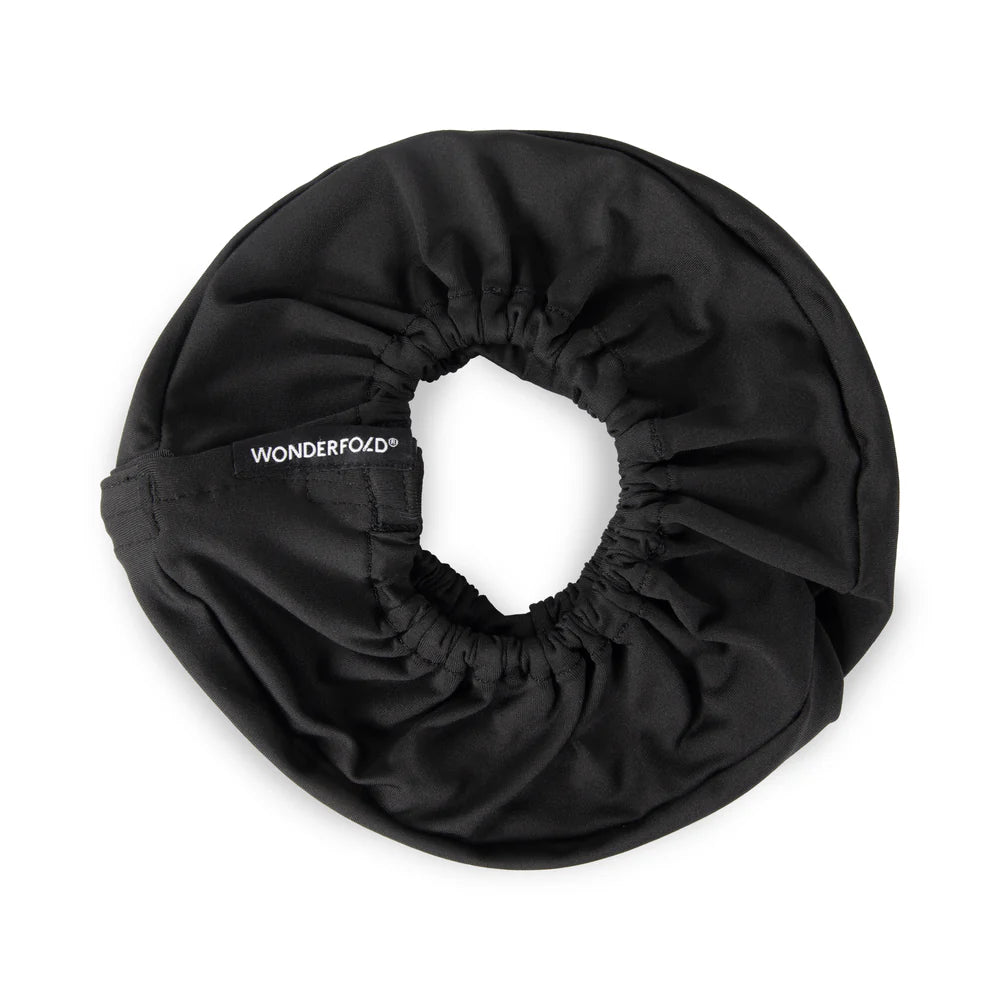 Wonderfold Wheel Covers in Black with full set displayed, an ideal stroller accessory for twin stroller families.