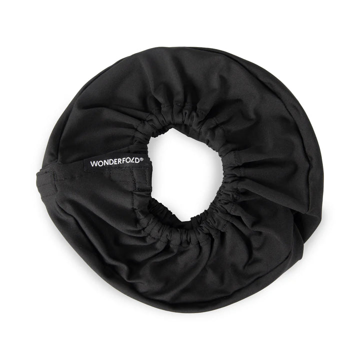 Wonderfold Wheel Covers in Black with full set displayed, an ideal stroller accessory for twin stroller families.