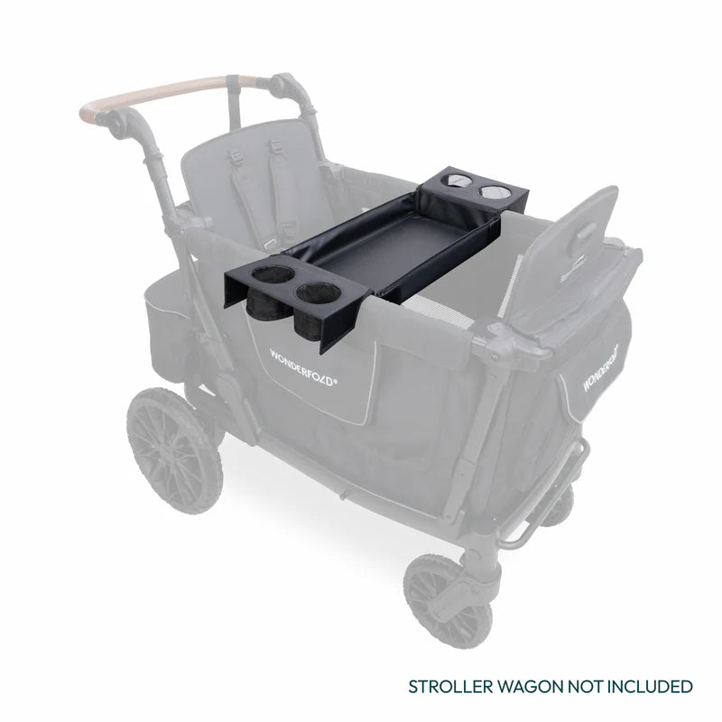 Wonderfold Flex Snack Tray shown in place on the L2 model, a compact solution for every baby wagon stroller.