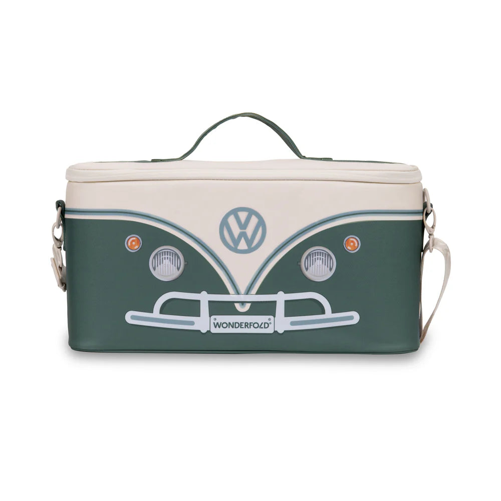 Sage Green Wonderfold VW Cooler Bag shown upright, a reliable small cooler bag for stroller accessories.