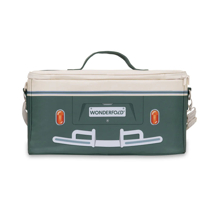 Open view of Wonderfold VW Cooler Bag in Sage Green, designed as the best cooler bag for outdoor use.