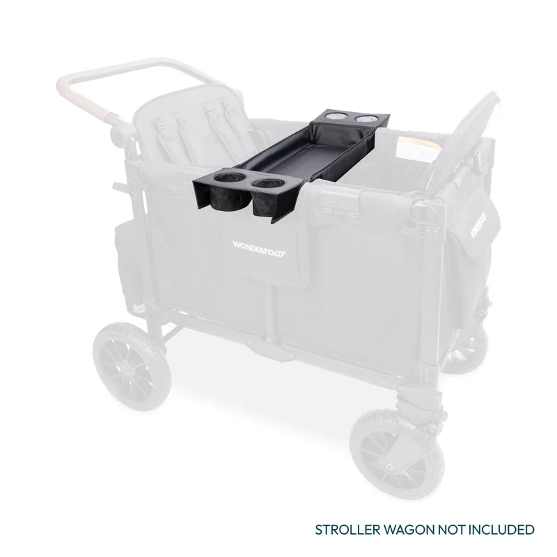 Wonderfold√ïs snack tray for W4 stroller wagon helps keep essentials in reach and is a great stroller accessory for active families.