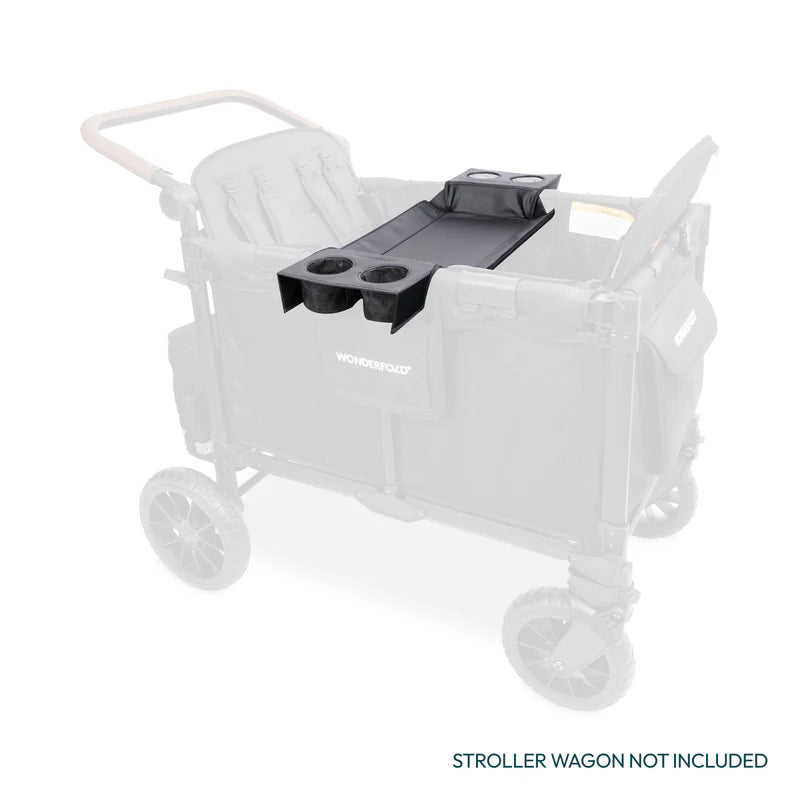 Enjoy hands-free snacking with the Wonderfold W4 Flex Snack Tray, a key feature for the best stroller wagons on the market.