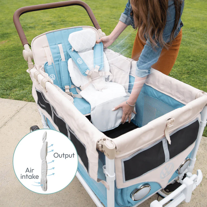 Perfect for a twins stroller, the Wonderfold Cooling Seat Cushion provides cooling airflow and added comfort for both seats