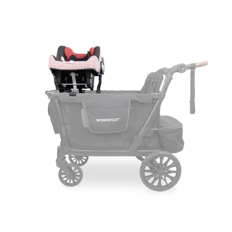 Compatible with a doble stroller setup, Wonderfold L4 Car Seat Adapters support safe infant transport on the go
