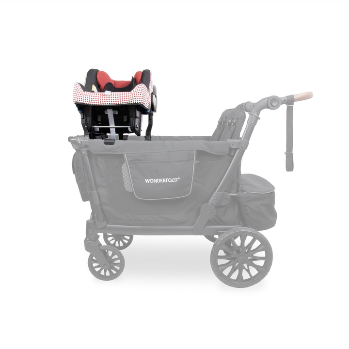 Compatible with a doble stroller setup, Wonderfold L4 Car Seat Adapters support safe infant transport on the go