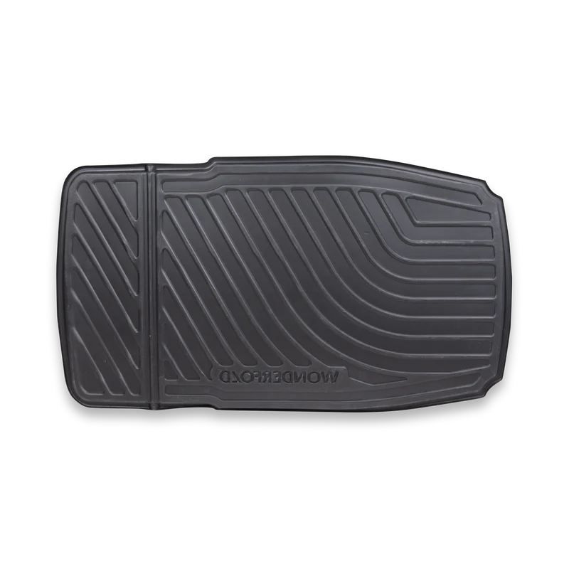 Tackle crumbs and mud easily with the Wonderfold All Weather Floor Mat for a doble stroller setup