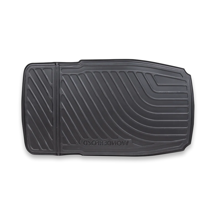 Tackle crumbs and mud easily with the Wonderfold All Weather Floor Mat for a doble stroller setup