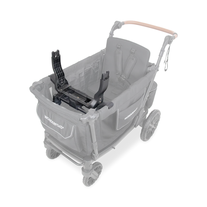 A reliable double stroller solution, Wonderfold L2 Car Seat Adapters securely hold infant car seats for daily outings