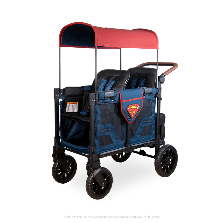 Iconic Superman theme Wonderfold W2 Elite Pro Stroller Wagon adds flair to double stroller functionality