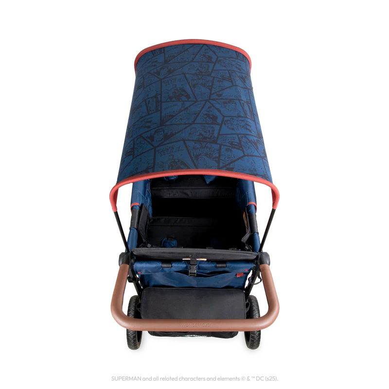 Fun Superman theme Wonderfold W4 Elite Pro Stroller Wagon complements stroller accessories for family trips