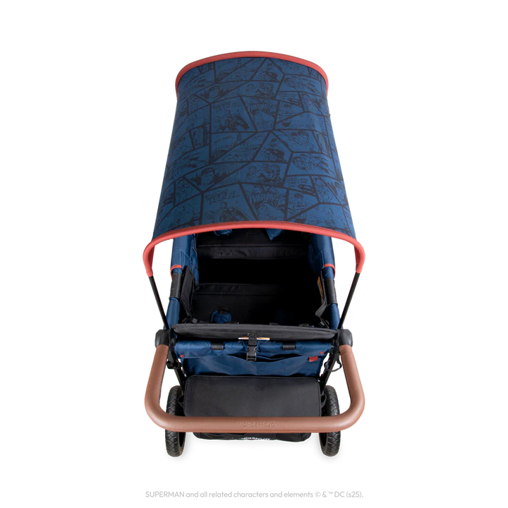 Fun Superman theme Wonderfold W4 Elite Pro Stroller Wagon complements stroller accessories for family trips