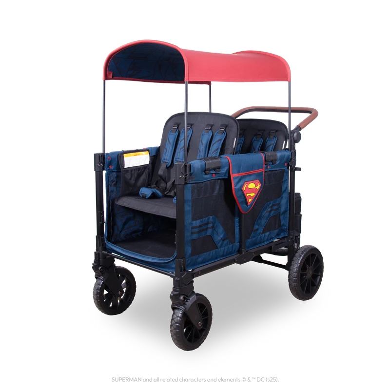Lifestyle image of Superman Wonderfold W4 Elite Pro Stroller Wagon in stroller wagon accessories use