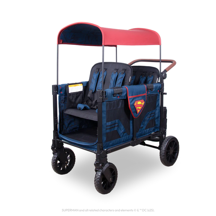 Lifestyle image of Superman Wonderfold W4 Elite Pro Stroller Wagon in stroller wagon accessories use