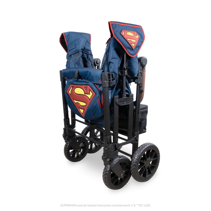 Bold Superman edition Wonderfold W4 Elite Pro Stroller Wagon upgrades double stroller outings with style