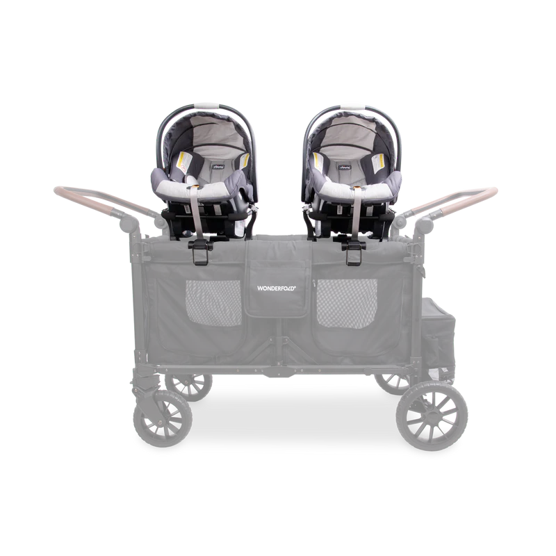 Ideal for twins stroller families, Wonderfold W4/W6 Car Seat Adapter allows safe dual infant seating