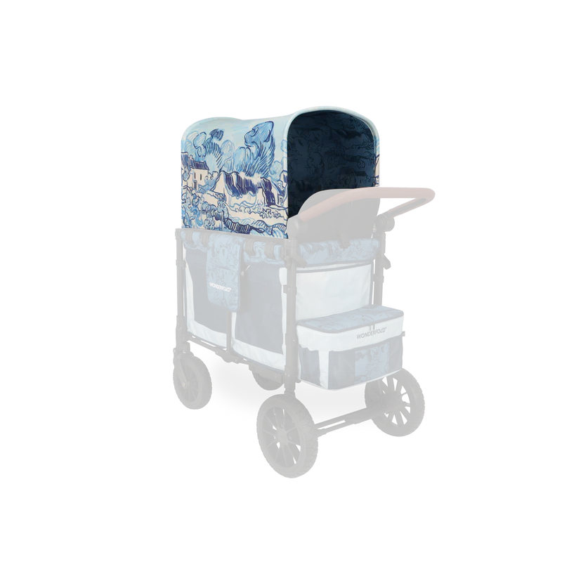 Art-inspired Wonderfold Elite/Luxe Canopy Fabric Van Gogh Landscape with Houses for stroller wagon, vibrant protective cover