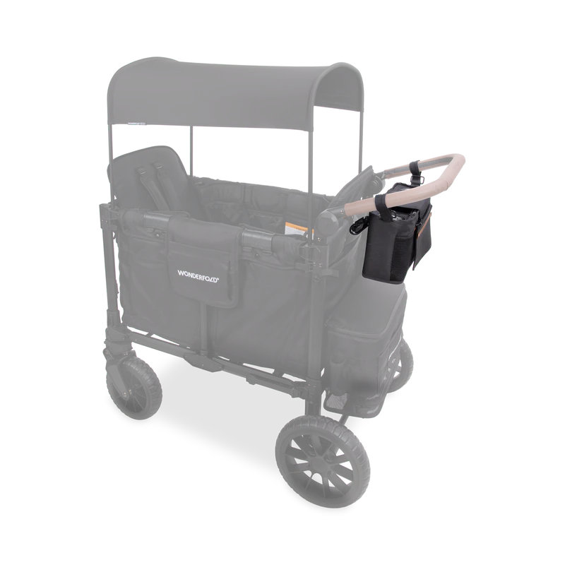 Part of stroller wagon accessories, black Wonderfold Parent Console delivers organized storage on the go