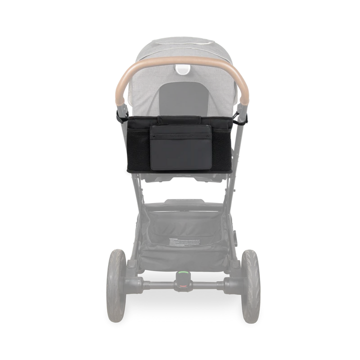 Smart storage solution, jet black Wonderfold Parent Console fits seamlessly into stroller wagon accessories lineup