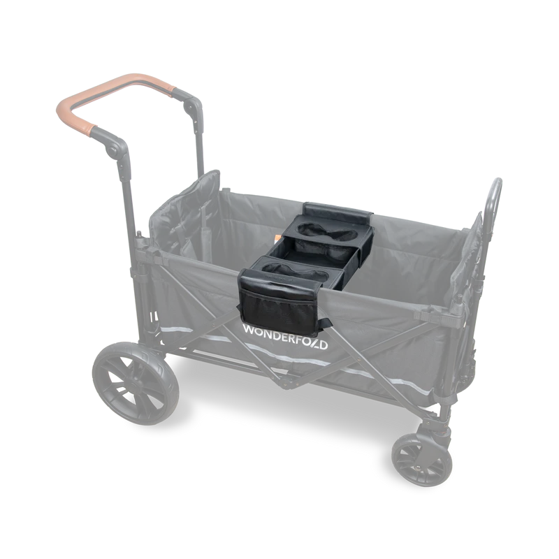 Perfect for outings with two kids, the Wonderfold Snack Tray fits a twins stroller with secure snack compartments