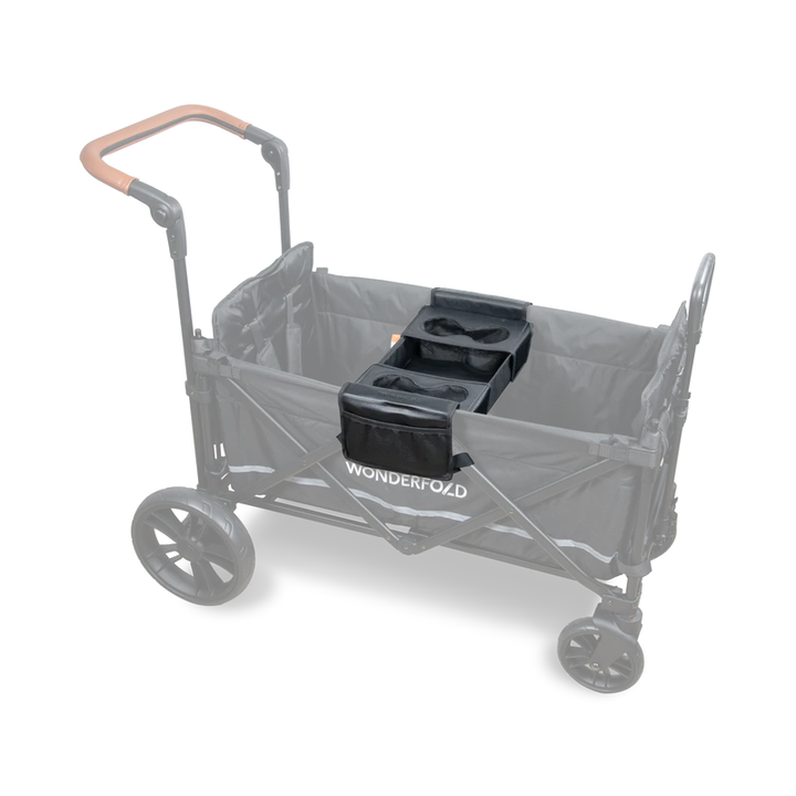 Perfect for outings with two kids, the Wonderfold Snack Tray fits a twins stroller with secure snack compartments
