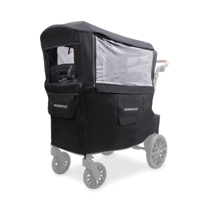 Shield kids from the elements with Wonderfold Weather Cover for stroller wagon, designed for all-weather protection and visibility