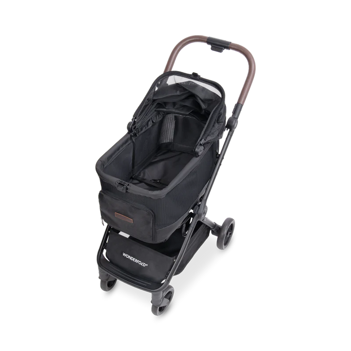 Wonderfold Bella Pet Stroller in black, a stylish pet stroller designed for comfortable and secure pet travel