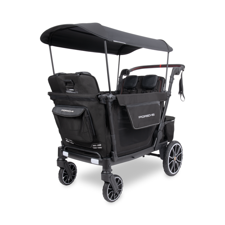 WonderFold x Porsche L4 Quad Stroller Wagon, a special edition 4-seater stroller wagon in black