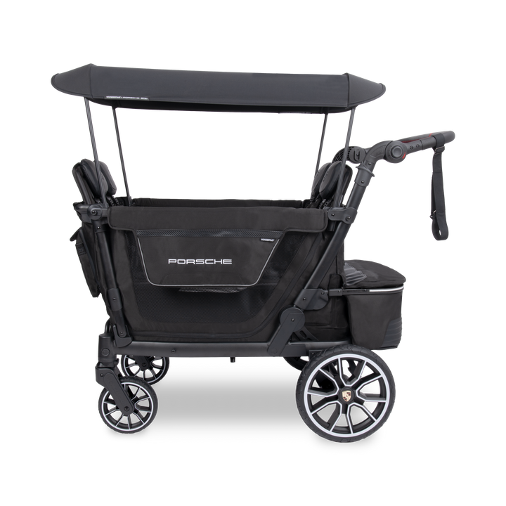 Special edition 4 seat wagon stroller: Wonderfold Porsche L4 Quad Stroller Wagon with UPF 50+ canopy