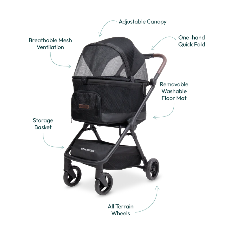 Experience comfort and style with Wonderfold Bella Pet Stroller, one of the best pet stroller options available