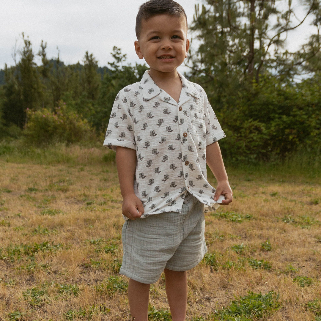 MakeMake Organics Poppy Shirt and Shorts Set - GOTS certified organic cotton toddler summer outfit