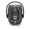 Charcoal gray CYBEX  Cloud G lux infant car seats with adjustable head rest