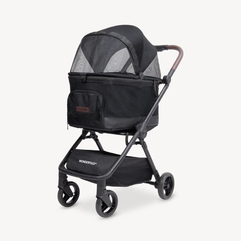 Sleek Wonderfold Bella Pet Stroller offers a smooth ride as a premium dog stroller for everyday outings