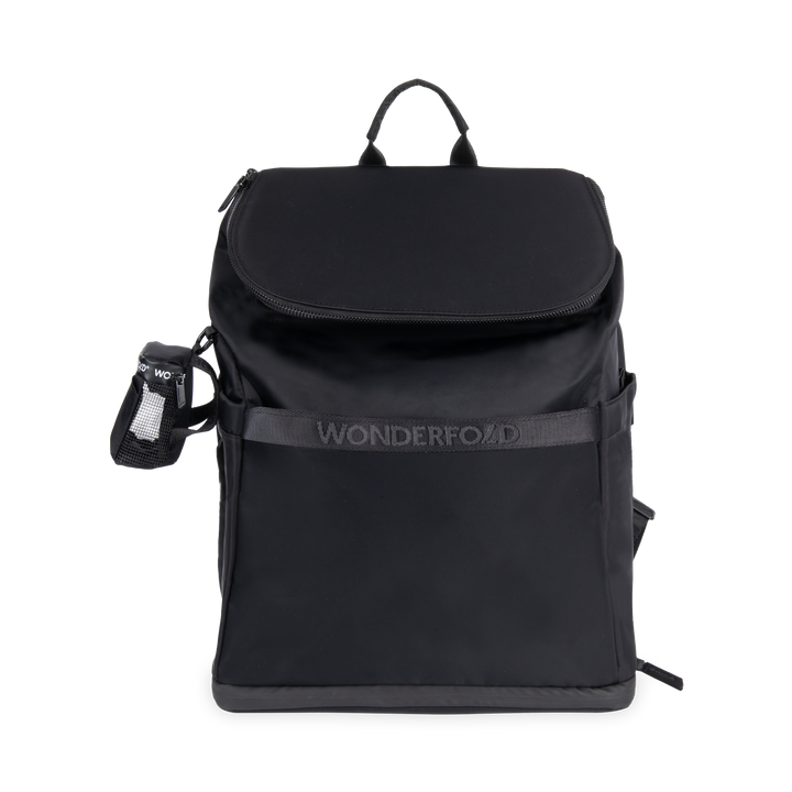 Wonderfold Aspen Backpack in Black, a 30L waterproof diaper bag backpack for everyday essentials