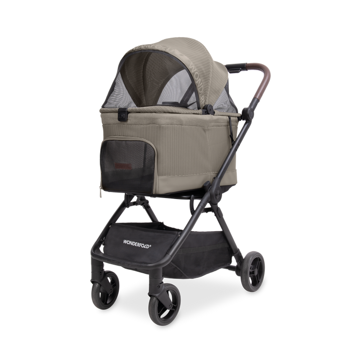 Wonderfold Bella Pet Stroller in Dune, a compact pet stroller for small dogs and cats