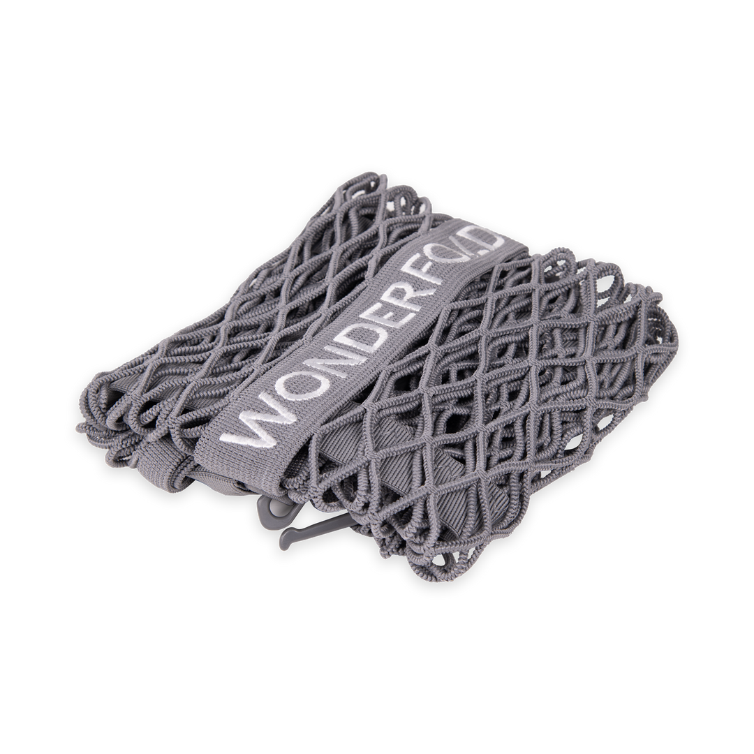 Gray WonderNet Cargo Net by Wonderfold, a stroller wagon organizer for the L2 and L4