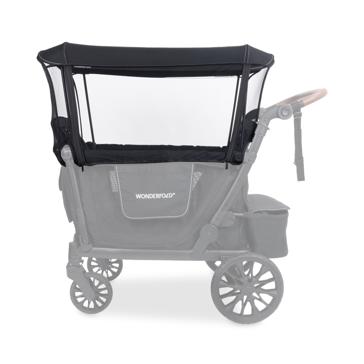 Mosquito net for wagon stroller: Wonderfold L4 model with zippered window for reaching kids
